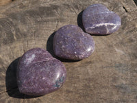 Polished Purple Lepidolite Mica Hearts  x 6 From Madagascar - TopRock