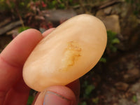 Polished Orange Twist Calcite Galets / Palm Stones x 20 From Maevantanana, Madagascar