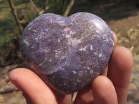 Polished Purple Lepidolite Mica Hearts  x 6 From Madagascar - TopRock