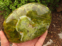 Polished  Green Opal Standing Free Forms  x 2 From Madagascar