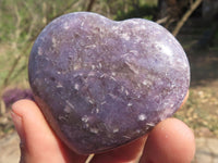 Polished Purple Lepidolite Mica Hearts  x 6 From Madagascar - TopRock