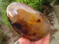 Polished Dendritic Agate Standing Free Forms  x 3 From Madagascar