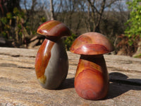 Polished Mini Polychrome / Picasso Jasper Mushrooms  x 35 From Madagascar