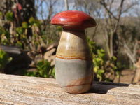 Polished Mini Polychrome / Picasso Jasper Mushrooms  x 35 From Madagascar