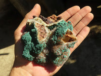 Natural Rare Ball Malachite On Drusy Quartz & Dolomite Matrix  x 2 From Kambove, Congo - Toprock Gemstones and Minerals 