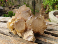 Natural Cascading Smokey Quartz Clusters x 3 From Luena, Congo