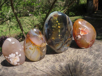 Polished Stunning Selection Of Dendritic & Coral Flower Agate Standing Free Forms  x 4 From Madagascar - TopRock