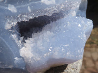 Natural Blue Lace Agate Geodes With Dog Tooth Calcite Crystals  x 2 From Nsanje, Malawi - TopRock