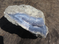 Natural Blue Lace Agate Geodes With Dog Tooth Calcite Crystals  x 2 From Nsanje, Malawi - TopRock