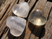 Polished Girasol Pearl Quartz Hearts  x 12 From Ambatondrazaka, Madagascar - Toprock Gemstones and Minerals 