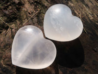 Polished Girasol Pearl Quartz Hearts  x 12 From Ambatondrazaka, Madagascar - Toprock Gemstones and Minerals 