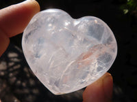 Polished Girasol Pearl Quartz Hearts  x 12 From Ambatondrazaka, Madagascar - Toprock Gemstones and Minerals 