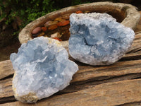 Natural Blue Celestite Crystal Specimens  x 3 From Sakoany, Madagascar - Toprock Gemstones and Minerals 