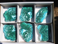 Polished Gorgeous Malacholla (Malachite & Chrysocolla) Slices  x 6 From Congo - Toprock Gemstones and Minerals 