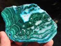 Polished Gorgeous Malacholla (Malachite & Chrysocolla) Slices  x 6 From Congo - Toprock Gemstones and Minerals 