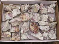 Natural Pink Tourmaline In Feldspar Matrix Cobbed Specimens  x 28 From Madagascar - Toprock Gemstones and Minerals 