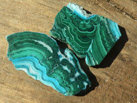 Polished Gorgeous Malacholla (Malachite & Chrysocolla) Slices  x 6 From Congo - Toprock Gemstones and Minerals 