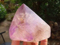 Polished Large Window Amethyst Crystals x 3 From Ankazobe, Madagascar