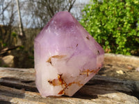 Polished Large Window Amethyst Crystals x 3 From Ankazobe, Madagascar