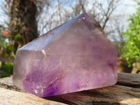 Polished Large Window Amethyst Crystals x 3 From Ankazobe, Madagascar