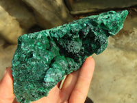 Natural Chatoyant Silky Malachite Specimens  x 2 From Kasompe, Congo