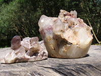 Natural Red Hematoid Quartz Clusters (Half Polished / cut to shape) x 2 From Karoi, Zimbabwe - TopRock