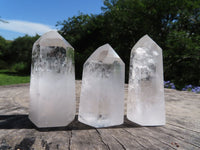 Polished Clear Quartz Crystal Points x 6 From Madagascar - TopRock