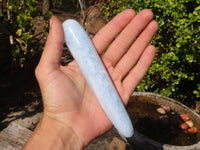 Polished Blue Calcite & Septerye Massage Wands x 5 From Madagascar