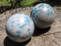 Polished Blue Spotted Spinel Quartz Spheres  x 6 From Madagascar - TopRock