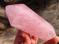 Polished Double Terminated Rose Quartz Points x 4 From Ambatondrazaka, Madagascar