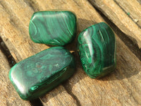 Polished  Small Banded Malachite Free Forms  x 35 From Congo