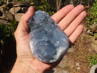 Polished Blue Celestite Crystal Specimens  x 2 From Sakoany, Madagascar