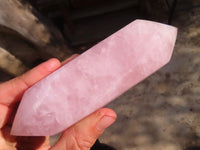 Polished Double Terminated Rose Quartz Points x 4 From Ambatondrazaka, Madagascar