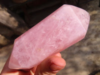 Polished Double Terminated Rose Quartz Points x 4 From Ambatondrazaka, Madagascar