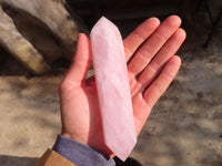 Polished Double Terminated Rose Quartz Points x 4 From Ambatondrazaka, Madagascar