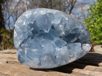 Polished Blue Celestite Crystal Specimens  x 2 From Sakoany, Madagascar