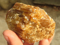 Natural Honey Aragonite Etched & Cobbed Pieces  x 12 From Namibia