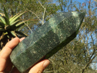 Polished Green Fuchsite Quartz Points  x 2 From Madagascar - Toprock Gemstones and Minerals 