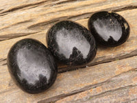 Polished Schorl Black Tourmaline Palm Stones  x 12 From Madagascar - Toprock Gemstones and Minerals 