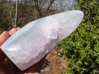 Polished Blue Lace Agate Standing Free Form x 1 From Nsanje, Malawi