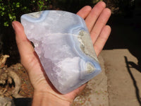 Polished Blue Lace Agate Standing Free Form x 1 From Nsanje, Malawi