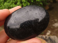 Polished Schorl Black Tourmaline Palm Stones  x 12 From Madagascar - Toprock Gemstones and Minerals 