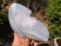 Polished Blue Lace Agate Standing Free Form x 1 From Nsanje, Malawi