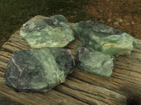 Natural Selected Watermelon Fluorite Cobbed Pieces x 4 From Uis, Namibia - TopRock