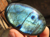 Polished  Flashy Labradorite Palm Stones  x 12 From Tulear, Madagascar