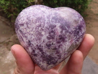 Polished Purple Lepidolite Hearts  x 6 From Madagascar - TopRock