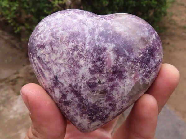 Polished Purple Lepidolite Hearts  x 6 From Madagascar - TopRock