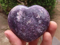 Polished Purple Lepidolite Hearts  x 6 From Madagascar - TopRock