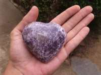 Polished Purple Lepidolite Hearts  x 6 From Madagascar - TopRock