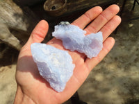 Natural Etched Blue Chalcedony Specimens  x 12 From Nsanje, Malawi